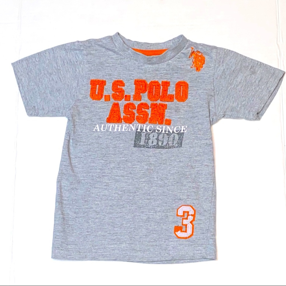 4/$20 Boys Grey/Orange Polo T-Shirt Size 4T EUC